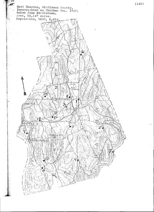 East Hampton, Connecticut Cemetery Map